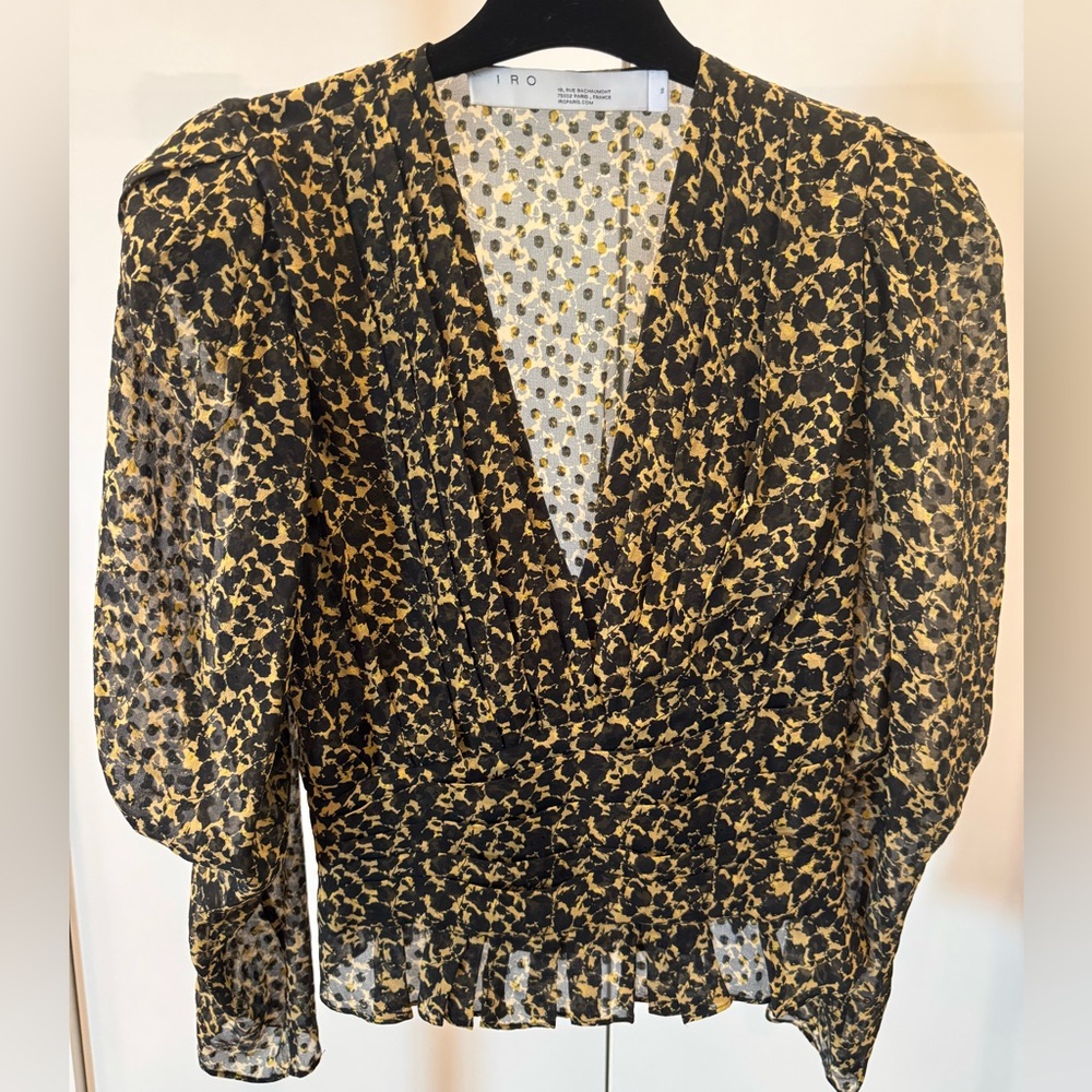 IRO Black and Gold Floral Blouse